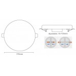 Downlight panel LED Redondo SIN MARCO 170mm 18W CCT, corte ajustable 75 a 150mm